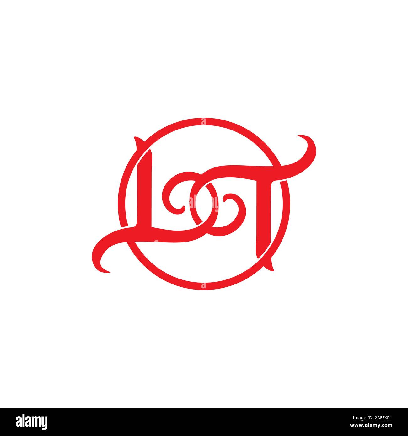 letter bt linked spiral logo vector Stock Vector