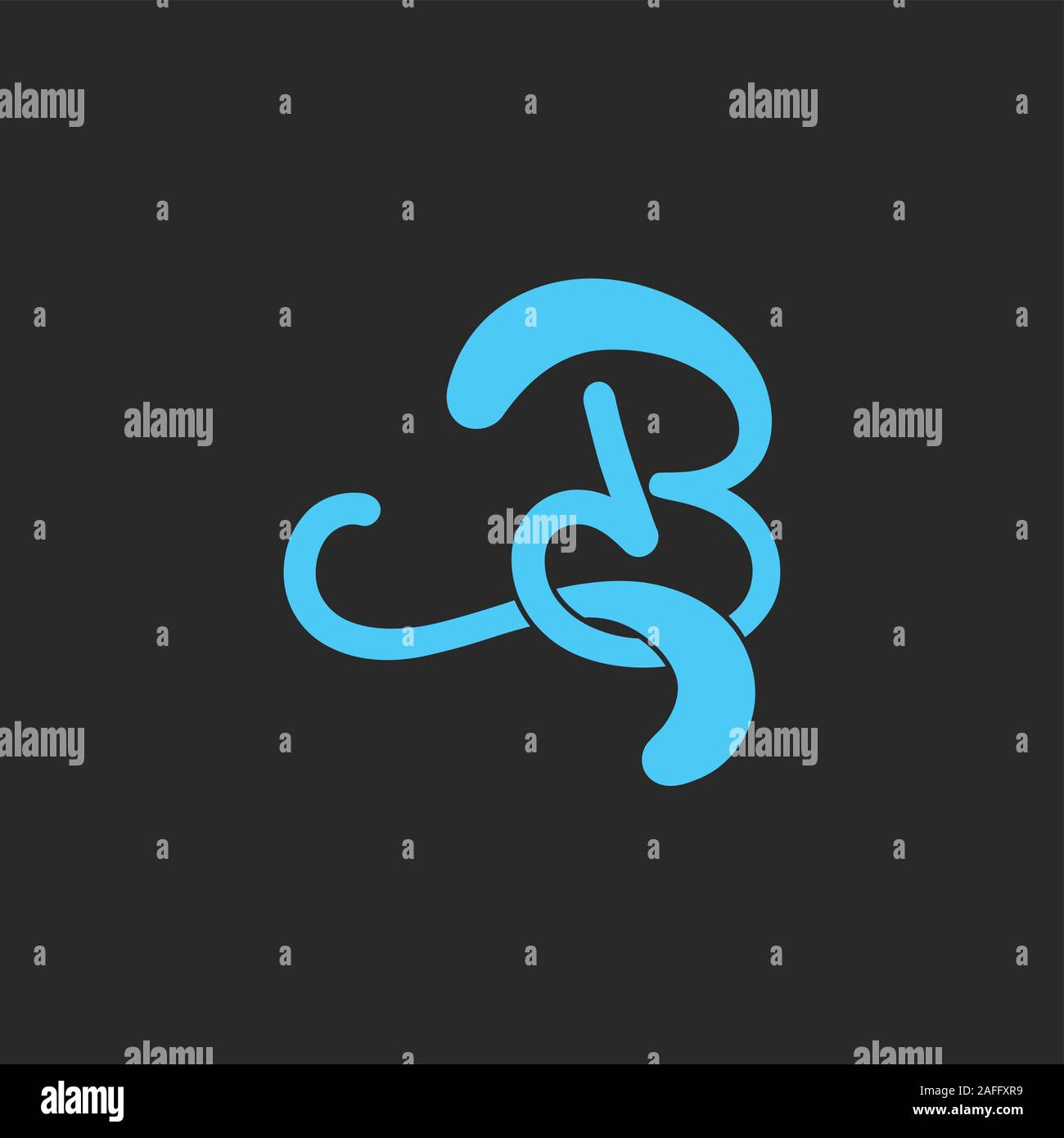 letter b curves water flow design logo vector Stock Vector