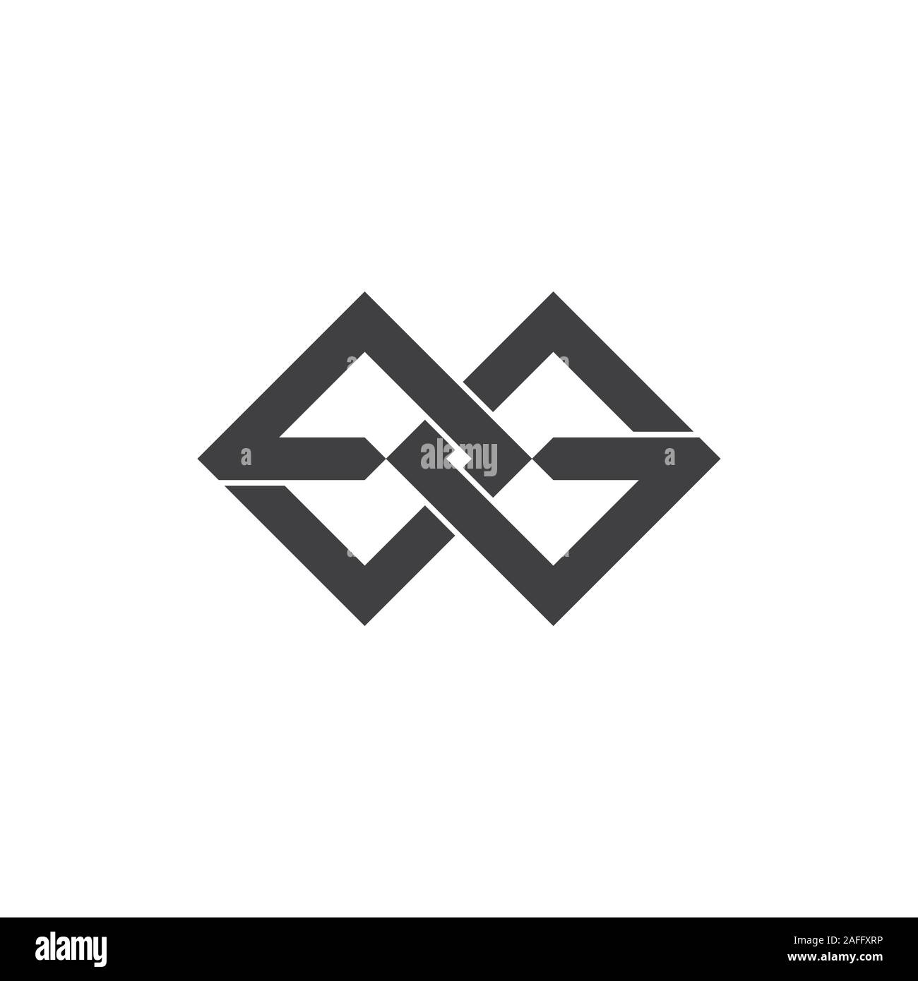 letter eg linked square geometric logo vector Stock Vector