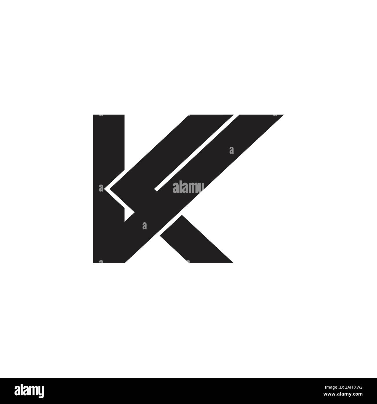 letter vk simple geometric logo vector Stock Vector