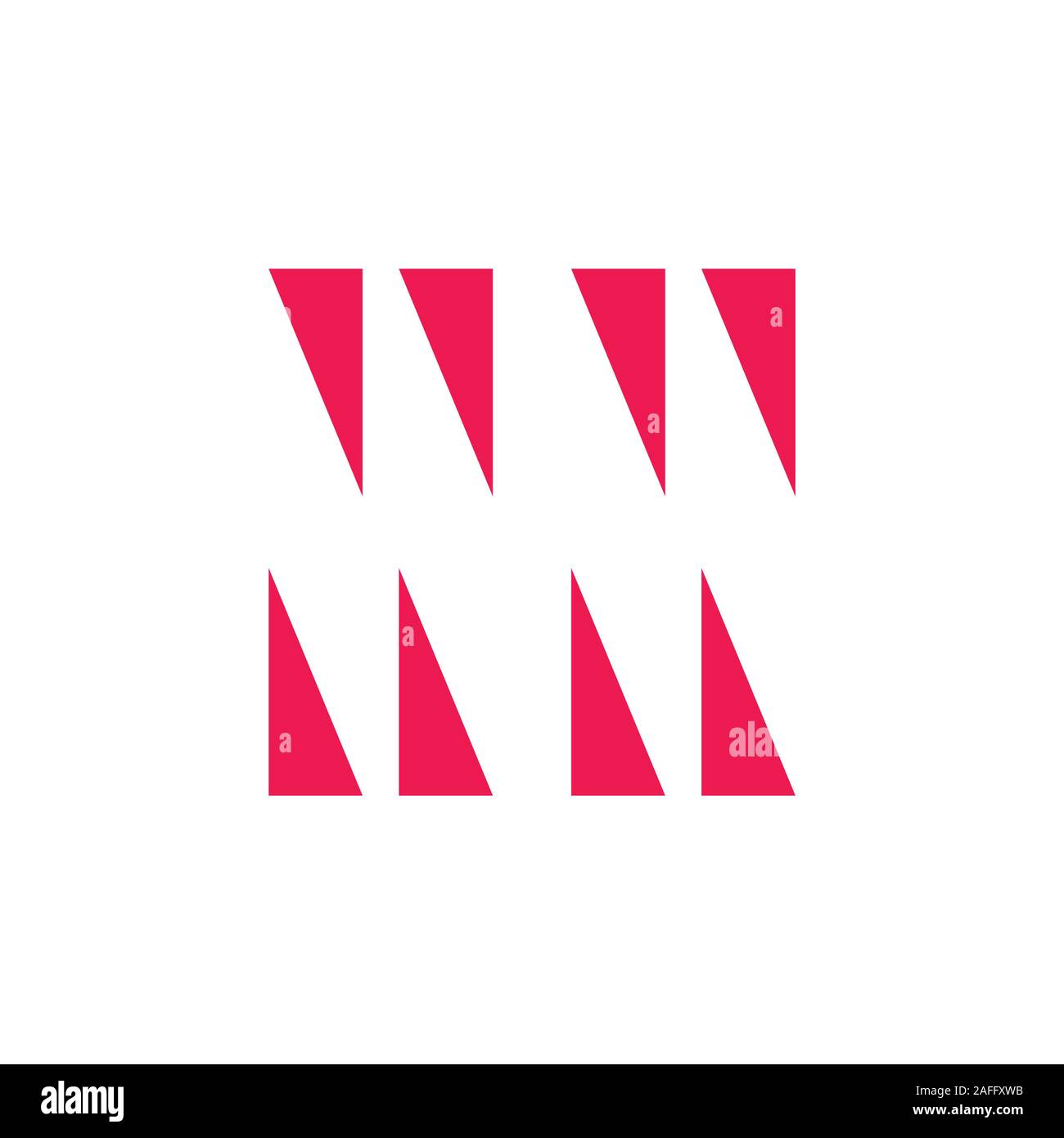 abstract letter mm triangle negative space logo vector Stock Vector