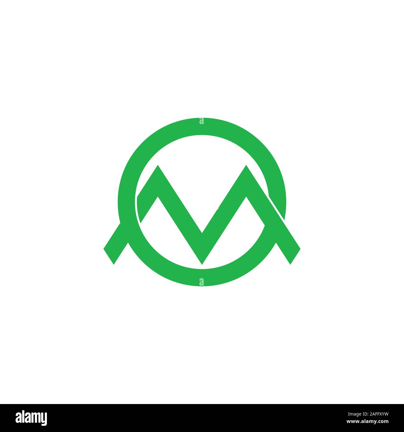 letter om mountain sun geometric line logo vector Stock Vector
