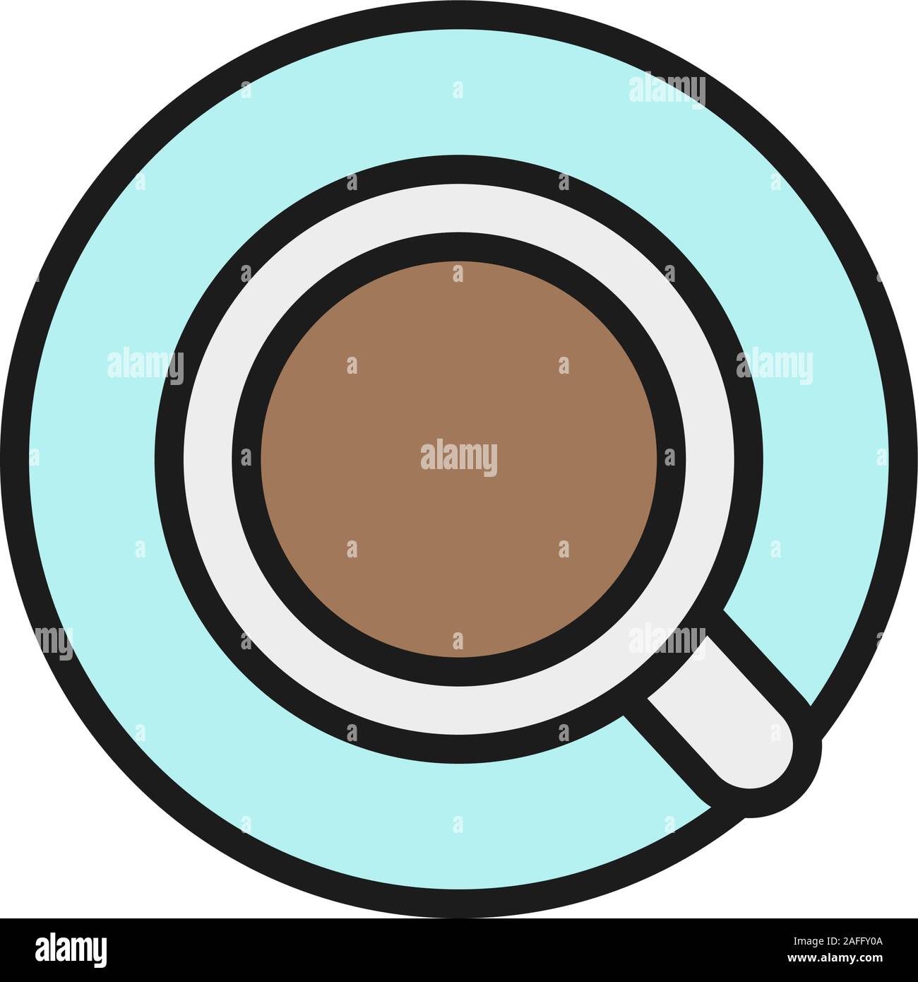 Coffee, tea flat color line icon. Isolated on white background Stock Vector