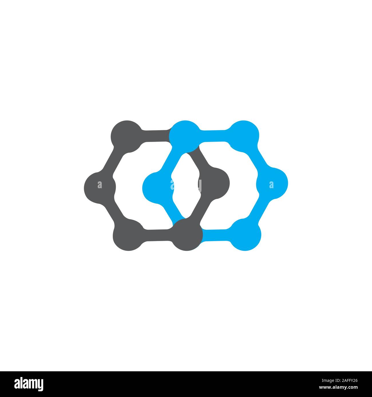 linked hexagonal dots simple logo vector Stock Vector