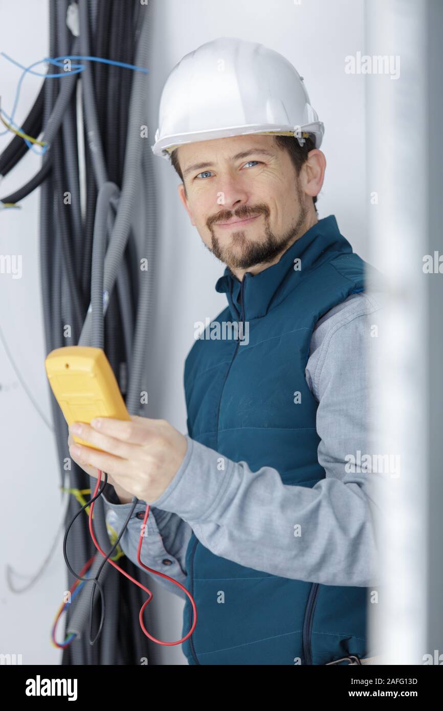 digital clamp meter electric tester multimeter Stock Photo