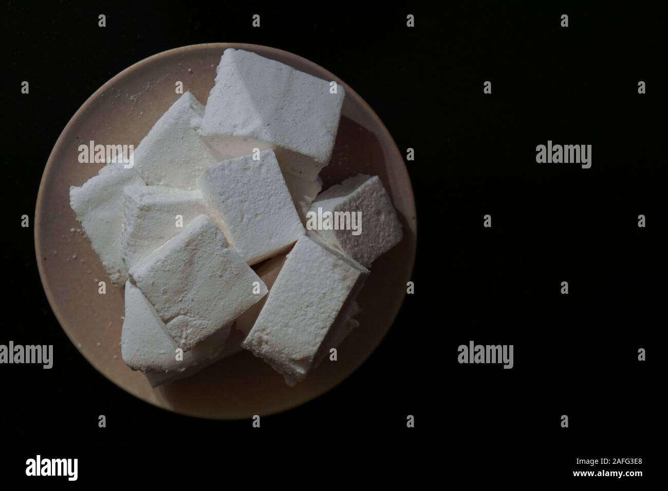 Marshmallows on a plate Stock Photo