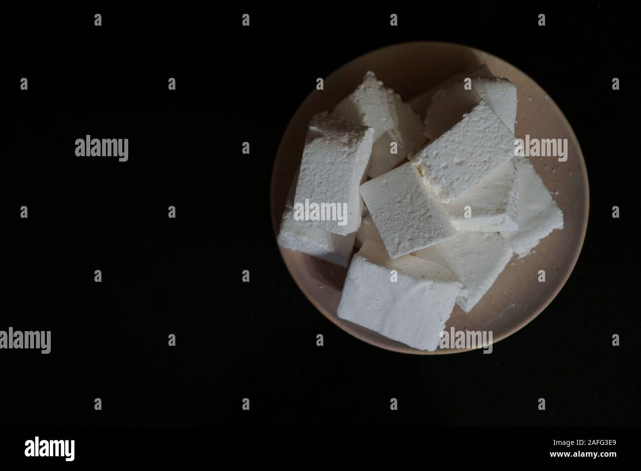 Marshmallows on a plate Stock Photo