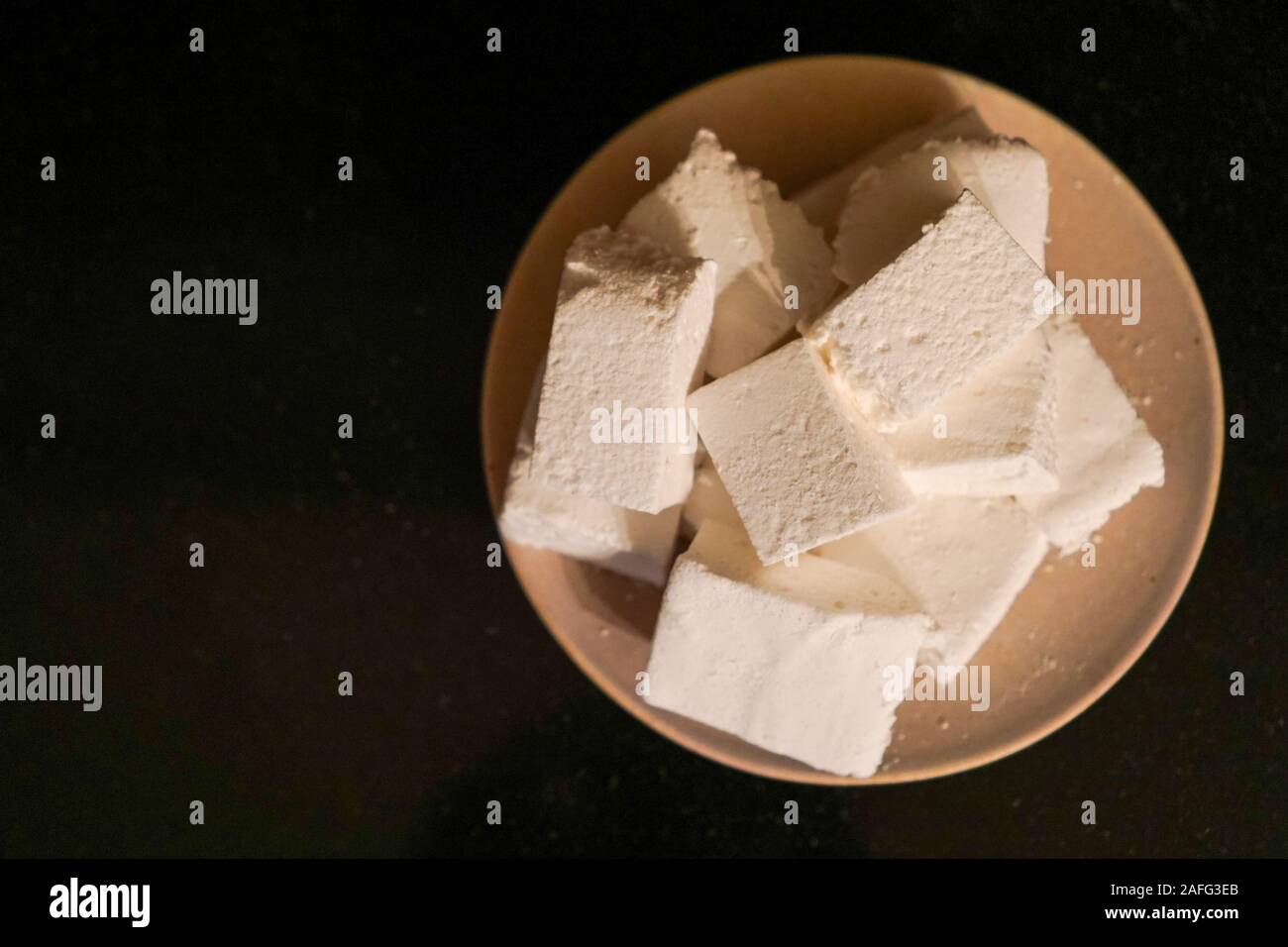 Marshmallows on a plate Stock Photo