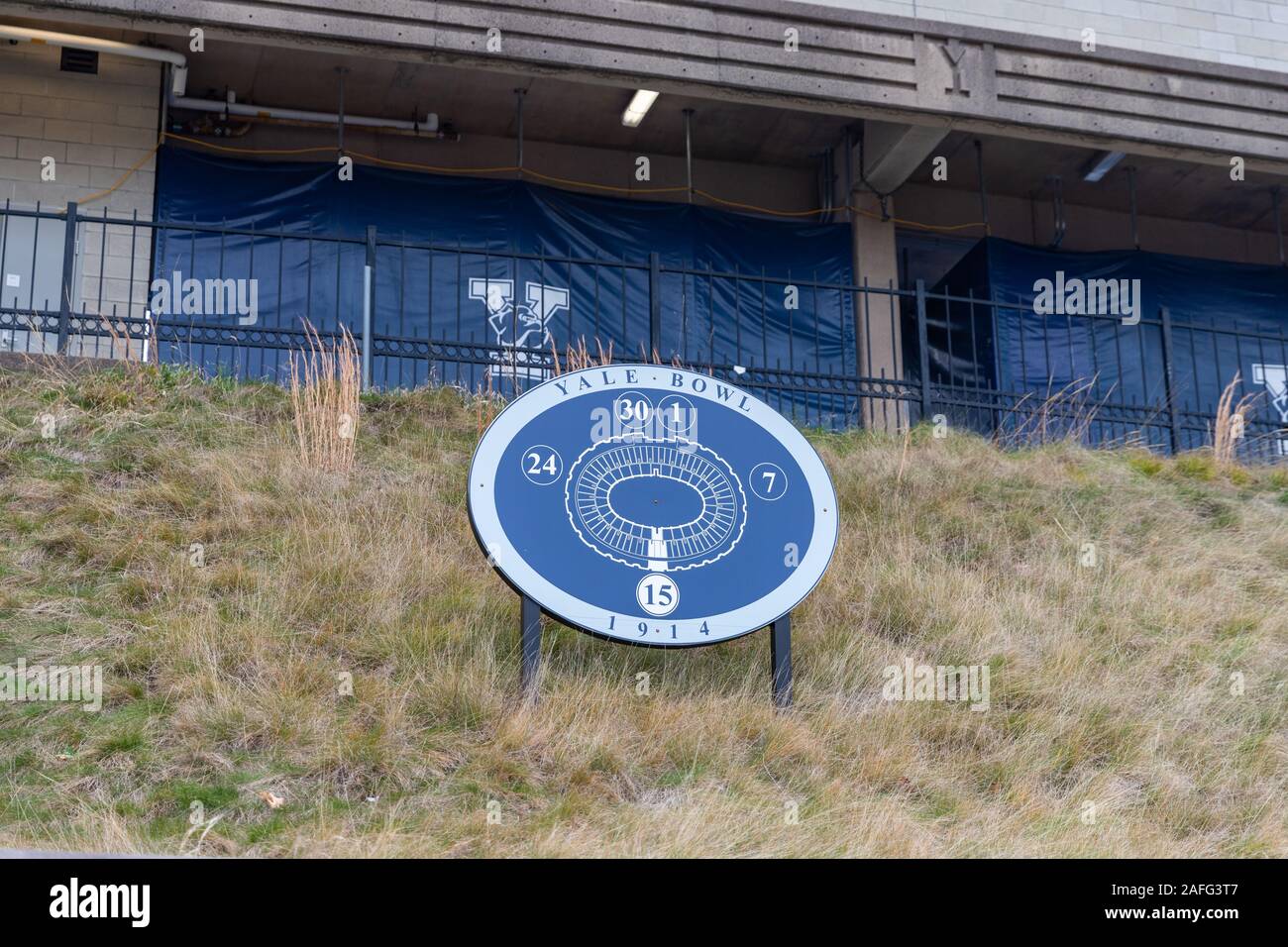 New Haven, CT / USA - November 22, 2019: Yale Bowl Football Stadium at Yale University Stock Photo