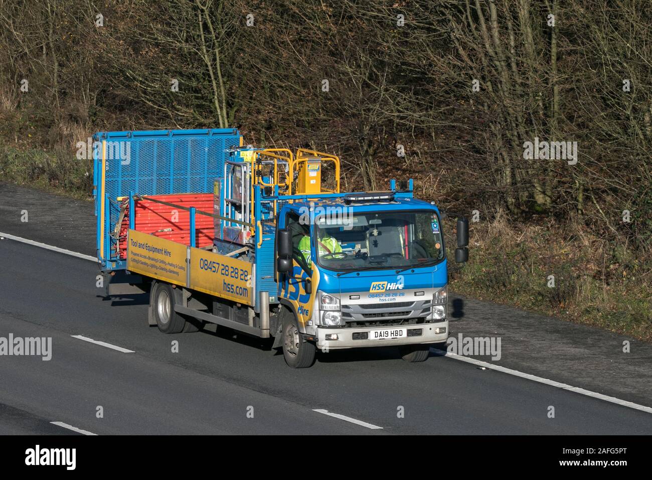 HSS Hire plant and machinery hire and delivery driving on the M61