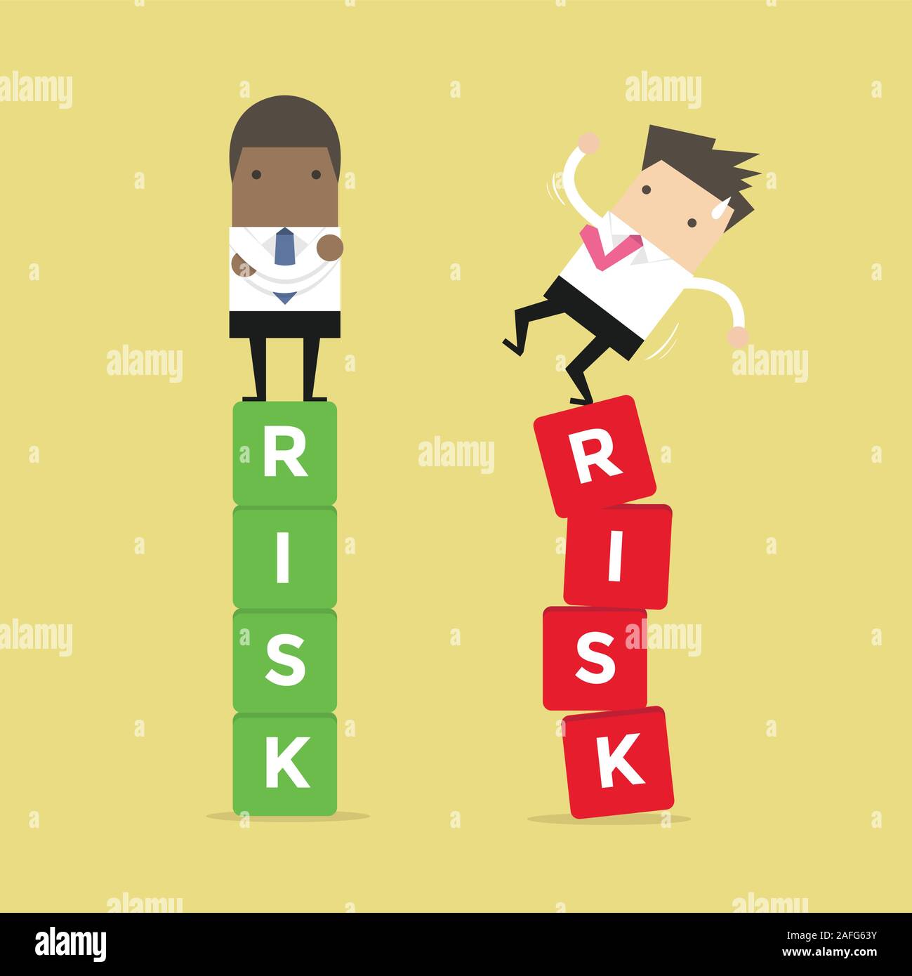 Business risk management of difference businessman between a success ...