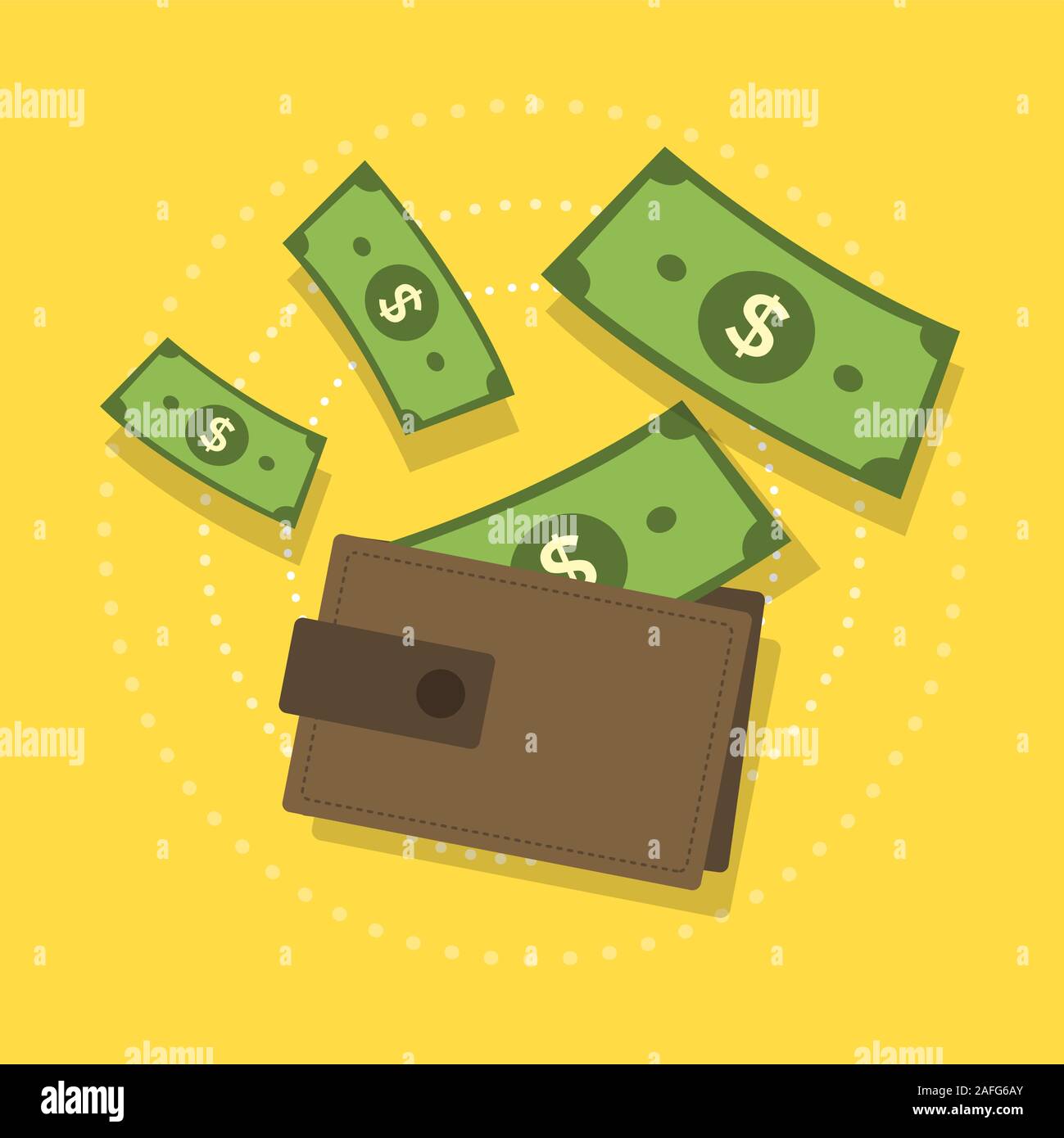 Wallet with money. vector Stock Vector