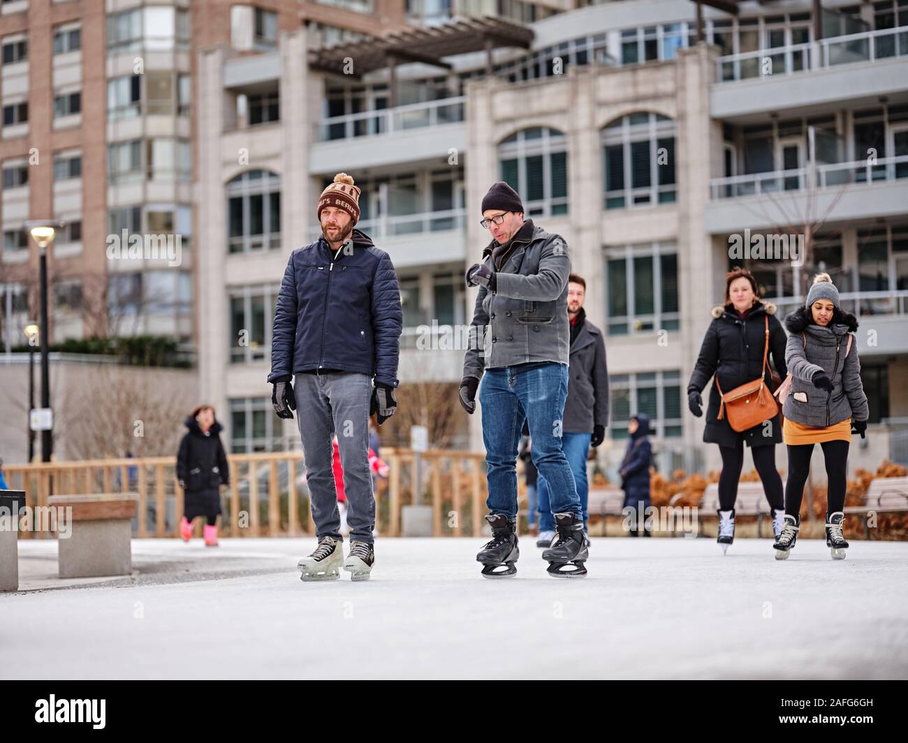 Ice Skating at College Park Toronto Stock Photo - Alamy