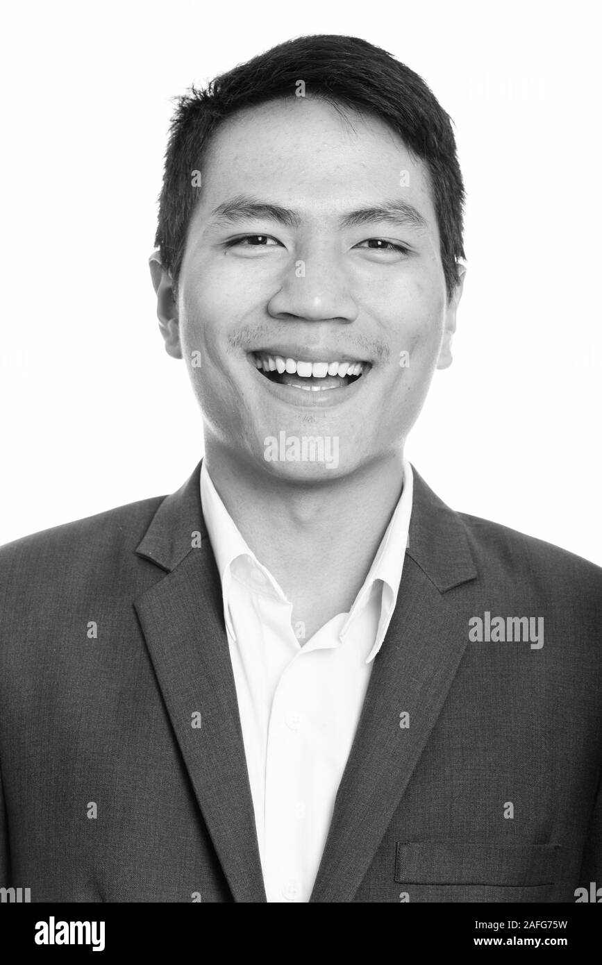 Asian man 20s smiling portrait Black and White Stock Photos & Images ...