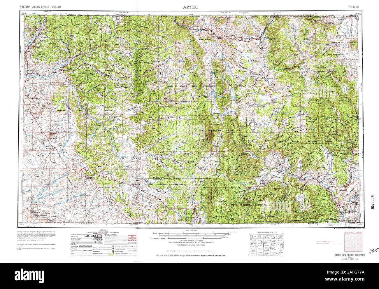 Map of aztec new mexico hires stock photography and images Alamy