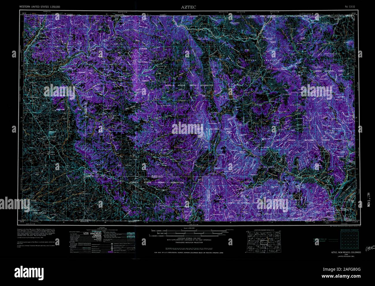 Map of aztec new mexico hires stock photography and images Alamy
