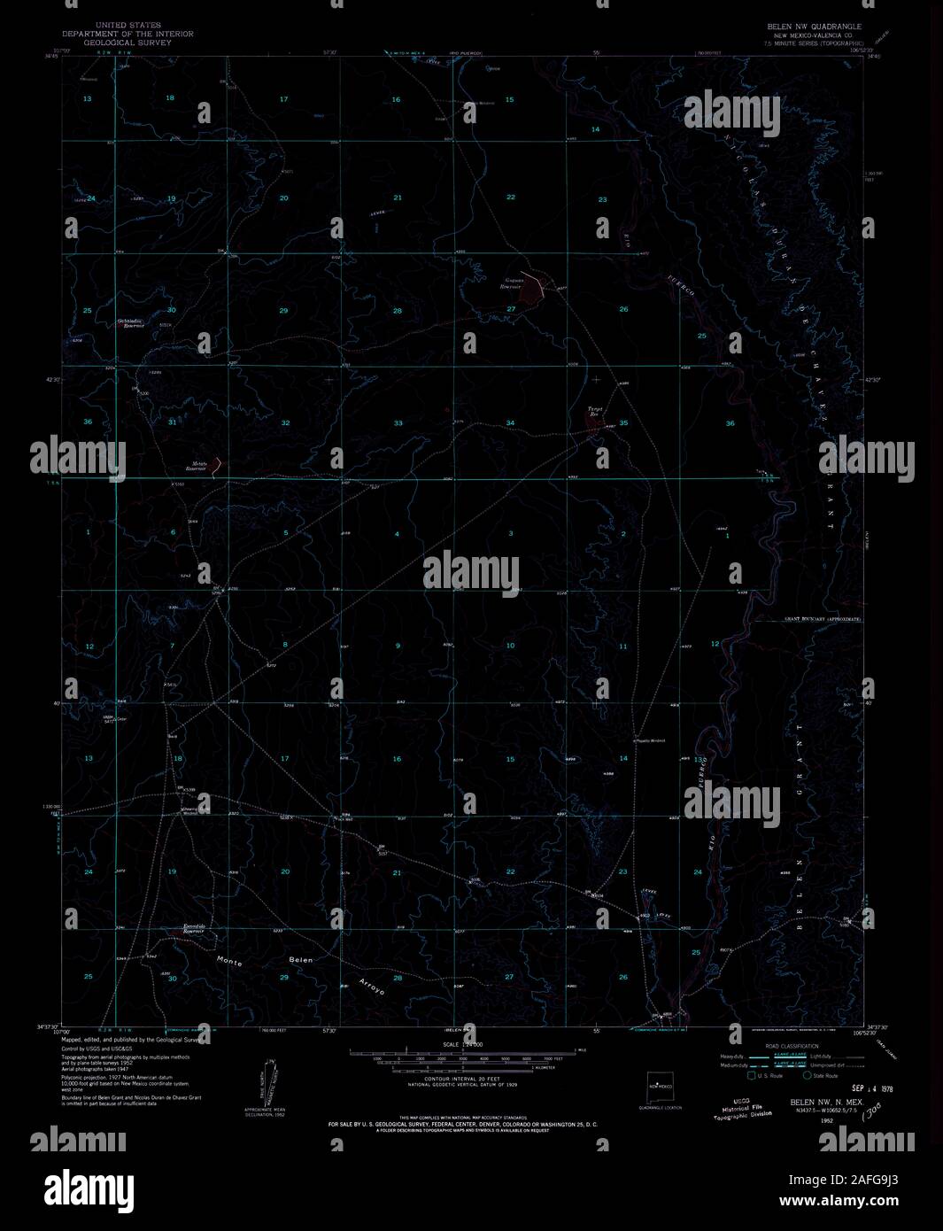 USGS Topo Map of Northwest Belen, New Mexico