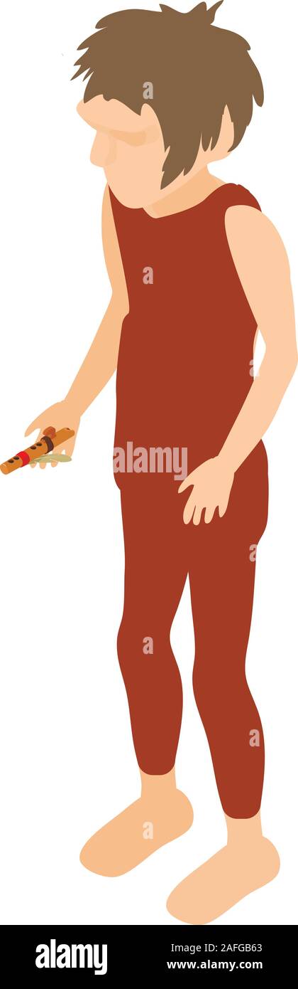 Cro magnon icon, isometric style Stock Vector
