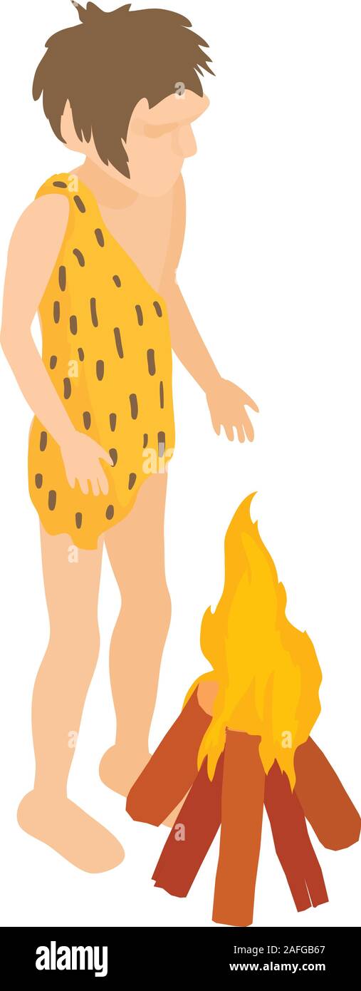 Mastering fire icon, isometric style Stock Vector