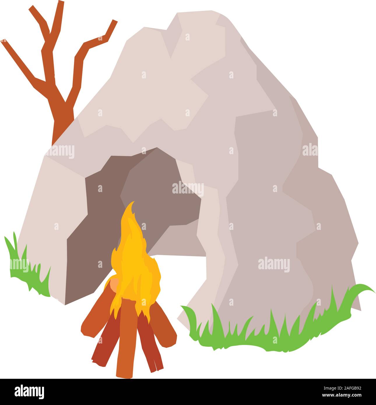Ancient cave icon, isometric style Stock Vector