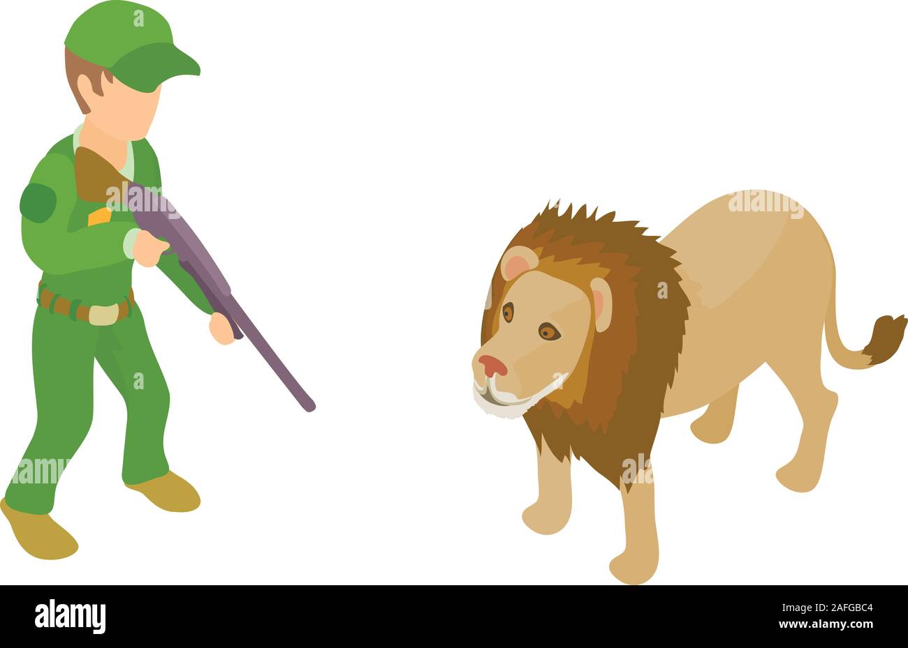 African safari icon, isometric style Stock Vector