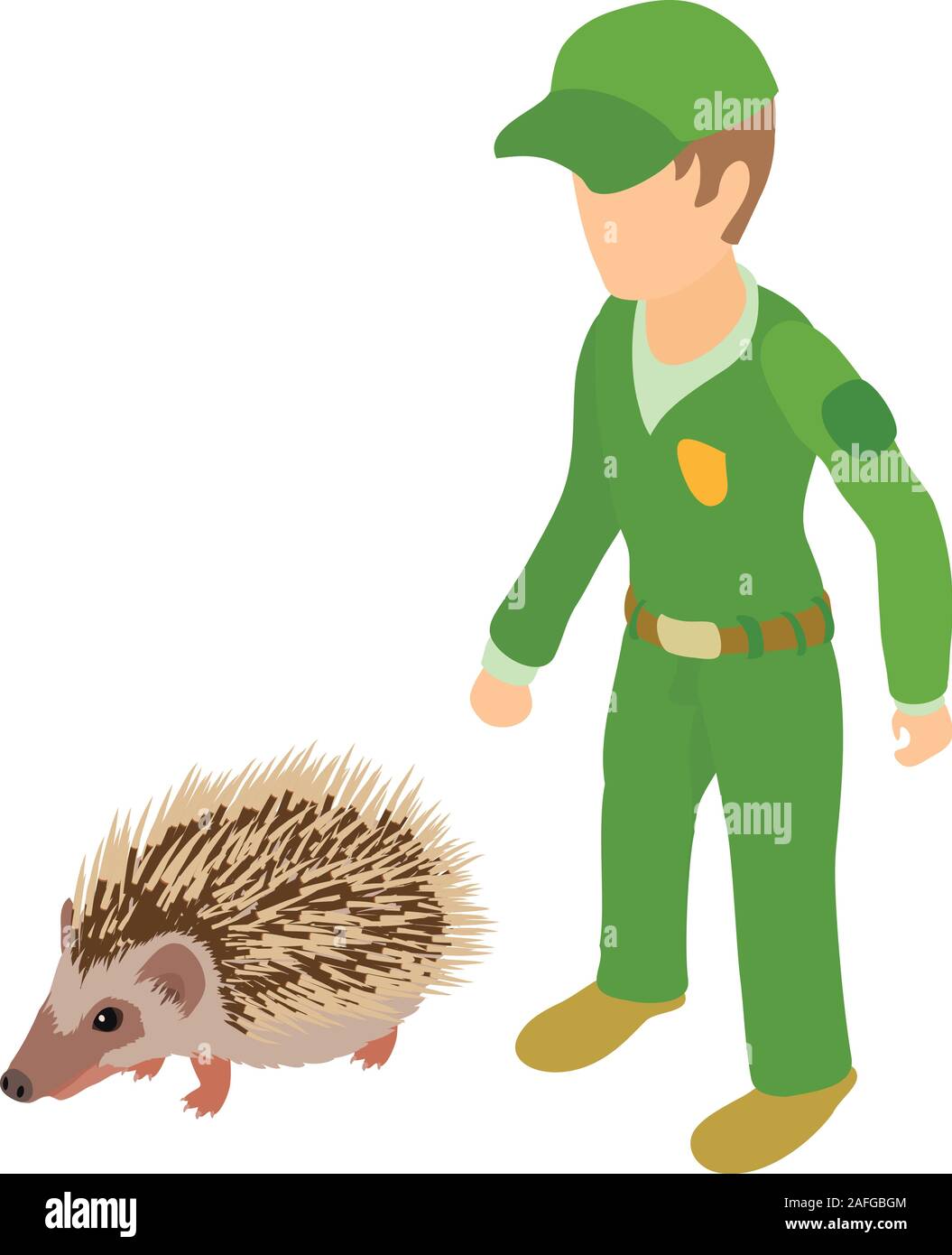 Animal protection icon, isometric style Stock Vector