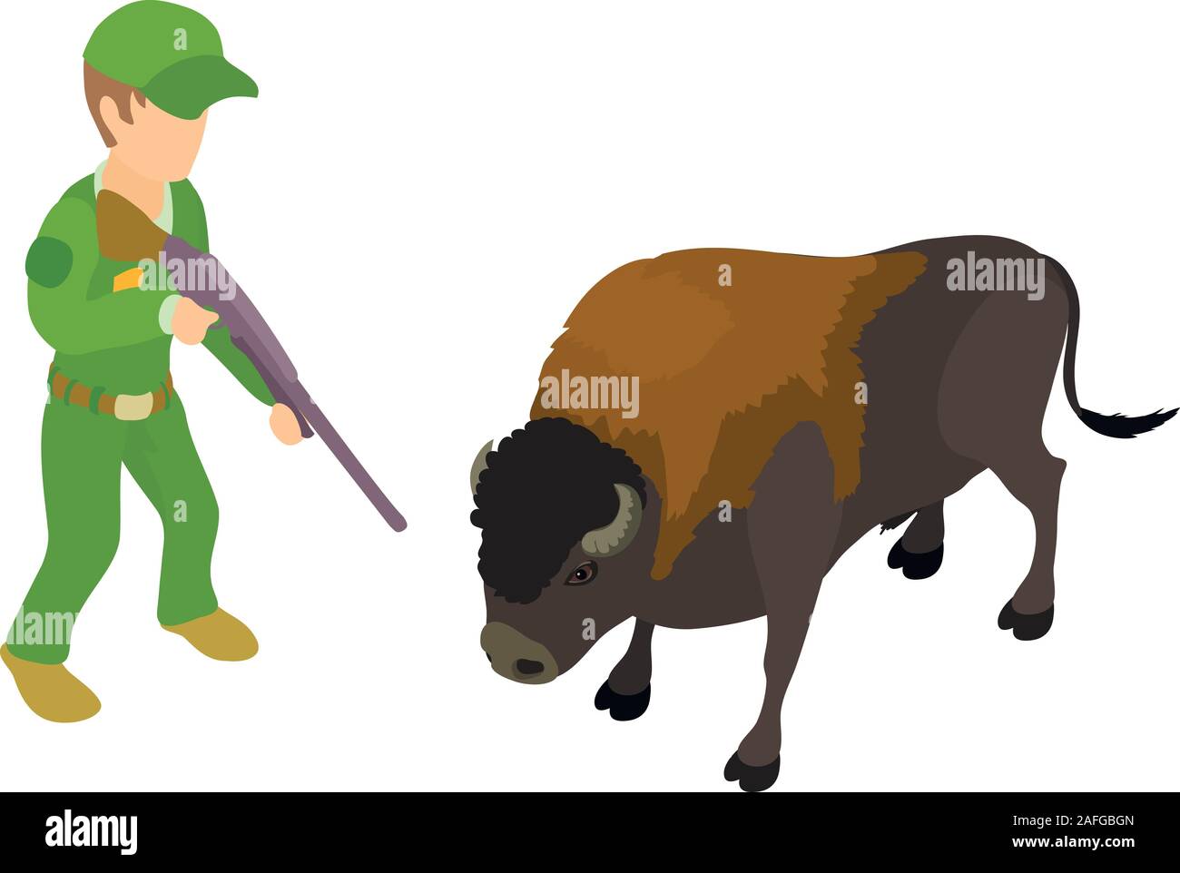 Animal hunter icon, isometric style Stock Vector