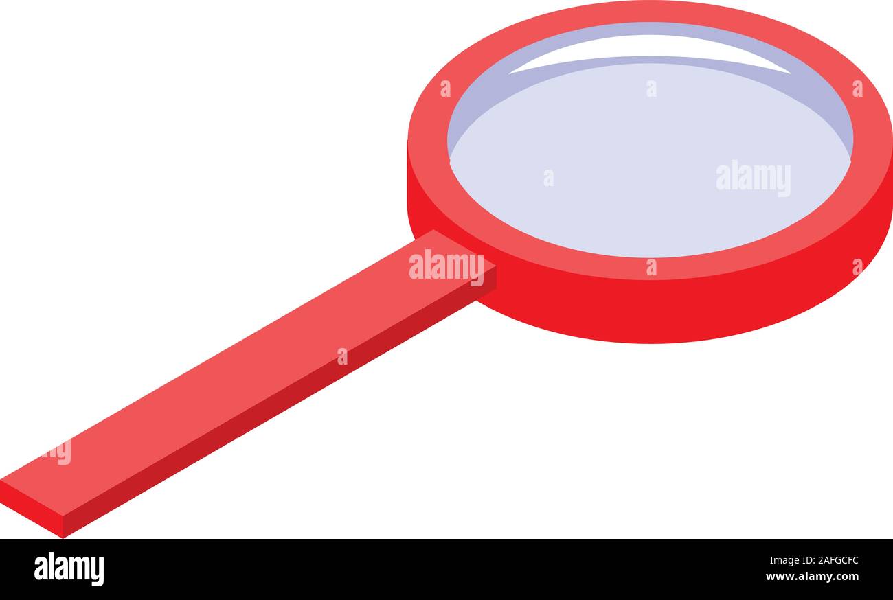 Isometric illustration red magnifying Stock Vector Images - Alamy