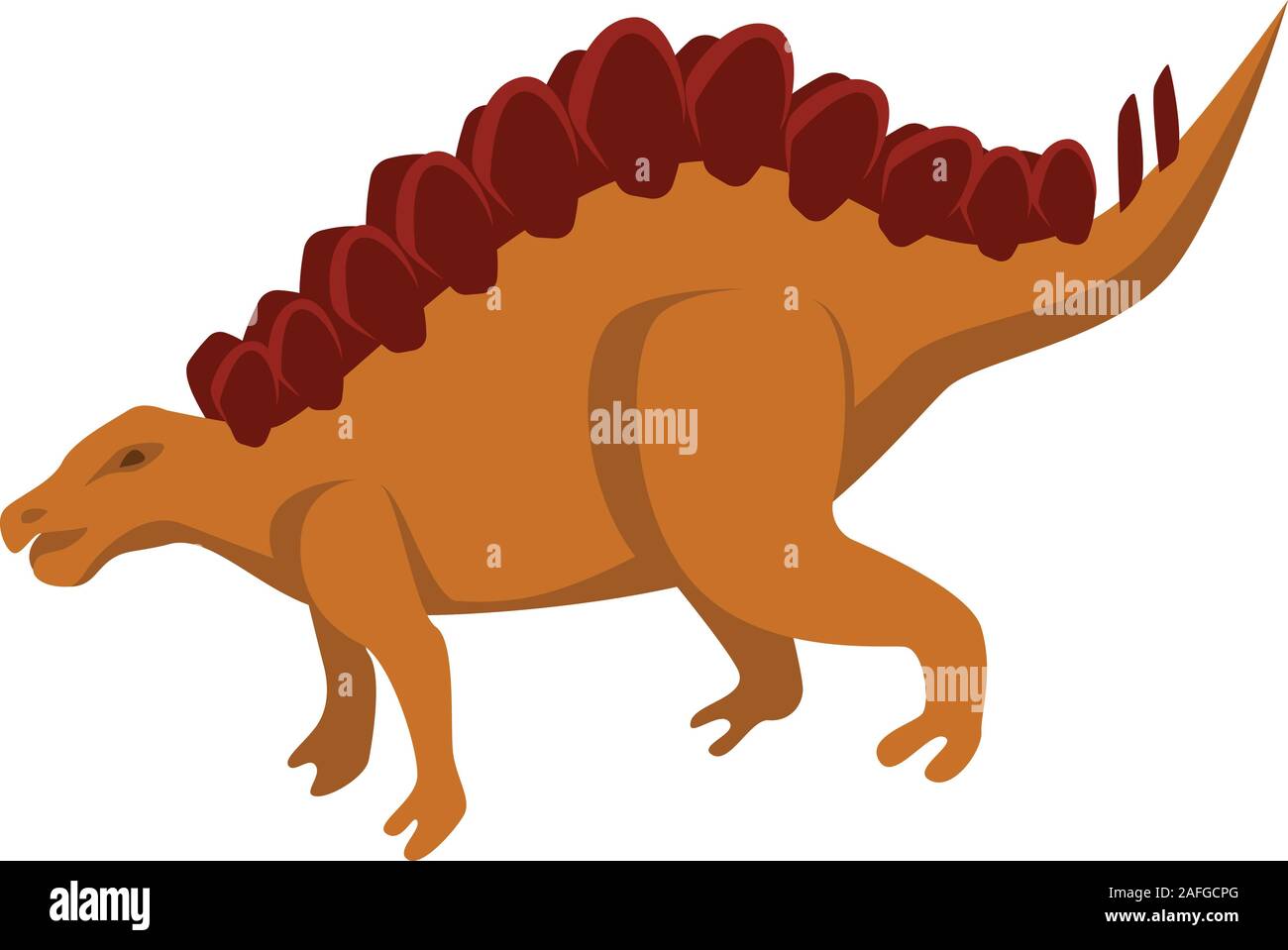 Brown dinosaur icon, isometric style Stock Vector