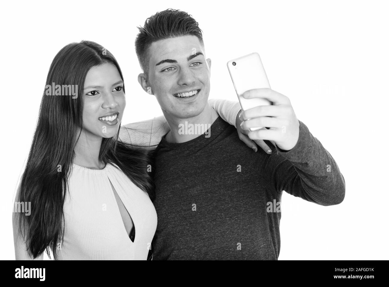 Couple black man white woman studio hi-res stock photography and images ...