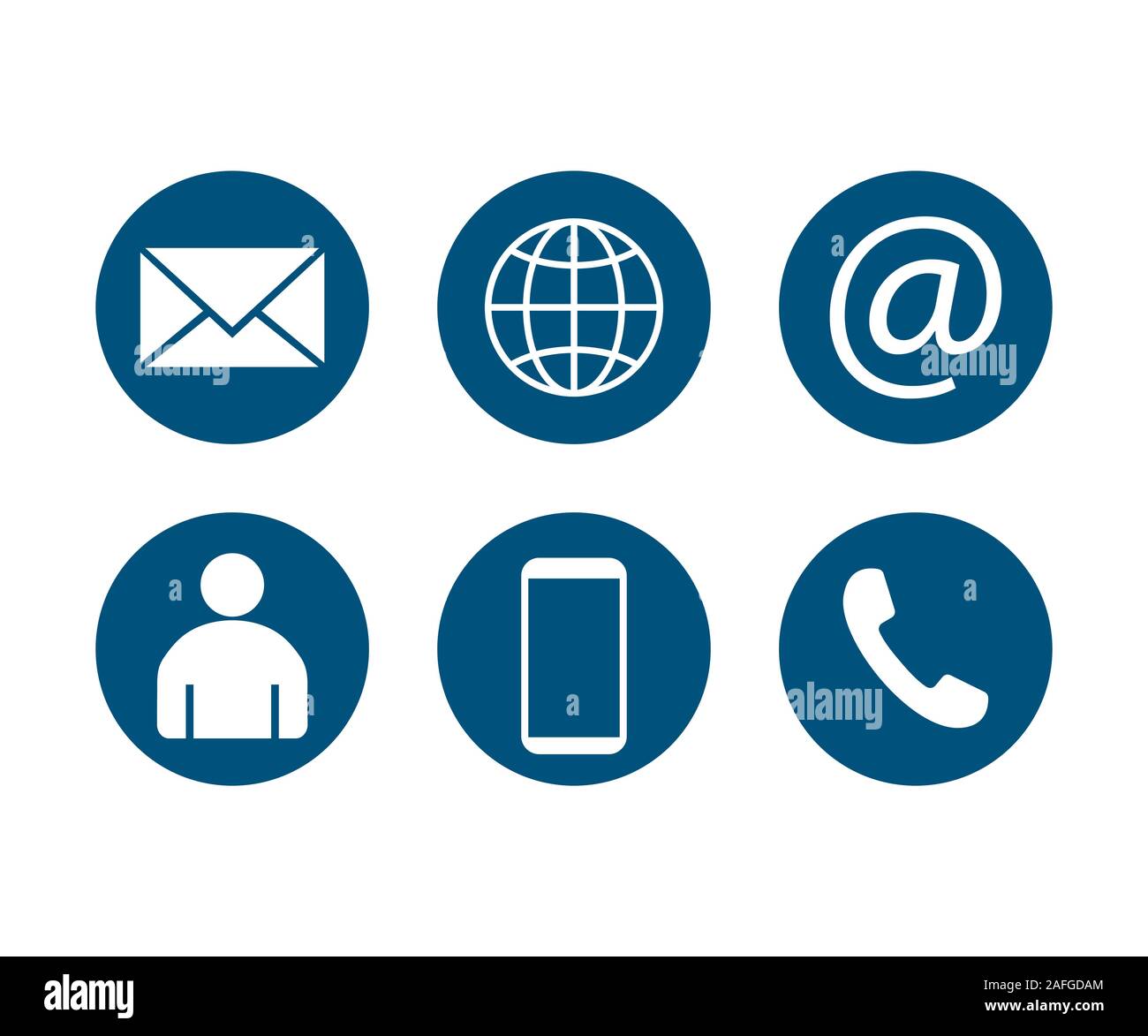 Contact Icon set. Vector illustrations. Flat design. Stock Vector