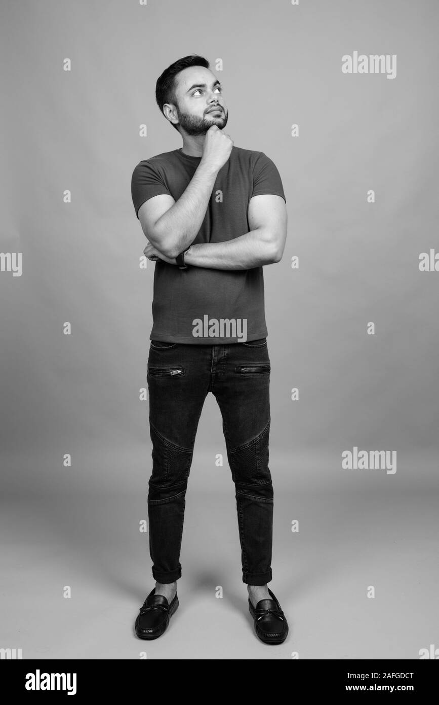 Indian man full body Black and White Stock Photos & Images - Alamy