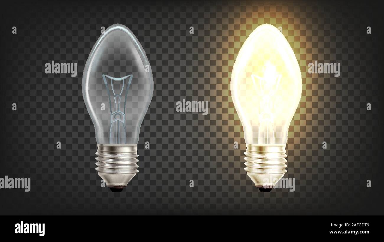 Electrical Glowing Incandescent Light Globe Vector Stock Vector
