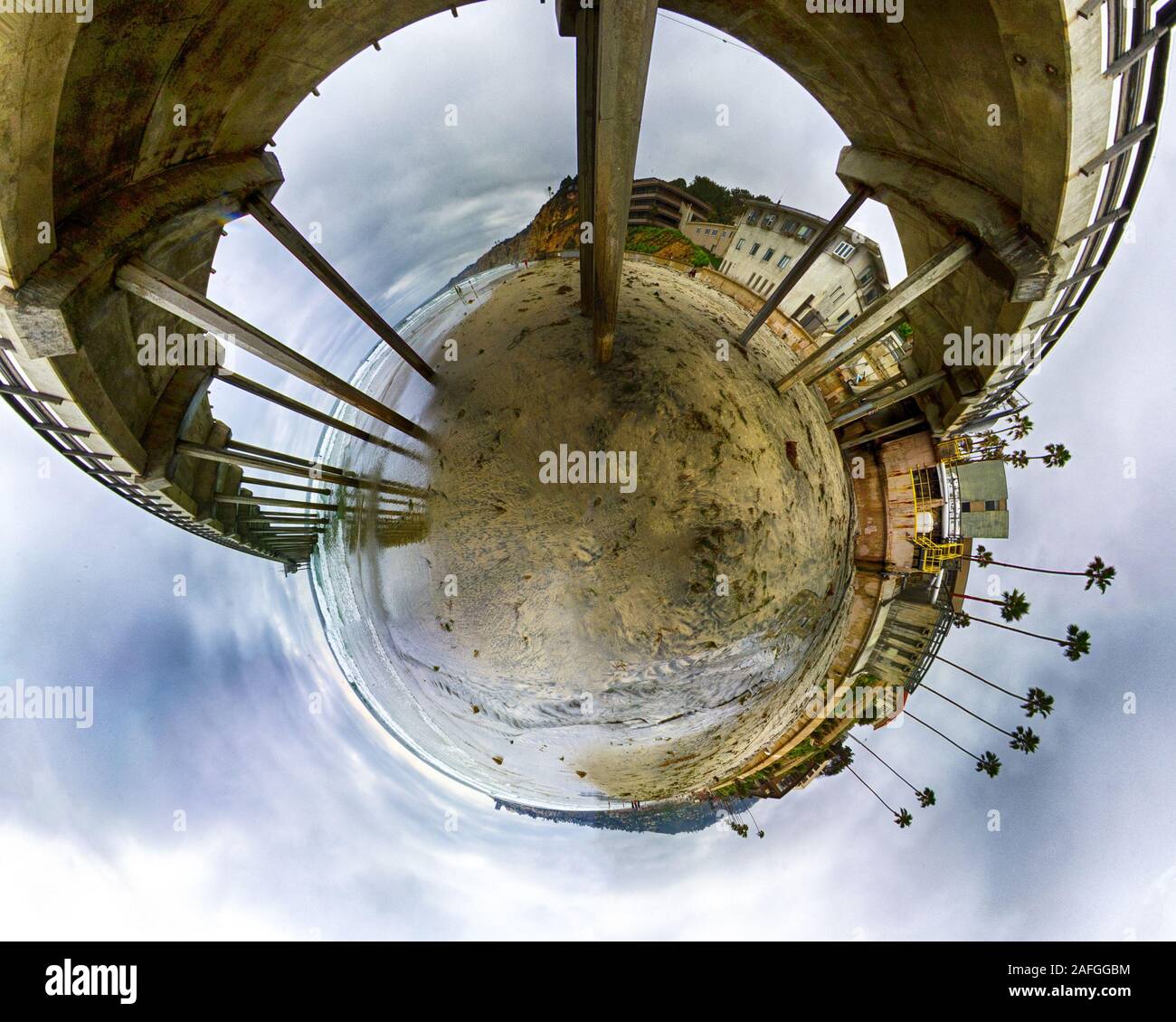 Extreme fisheye view making it seem like a little or a globe