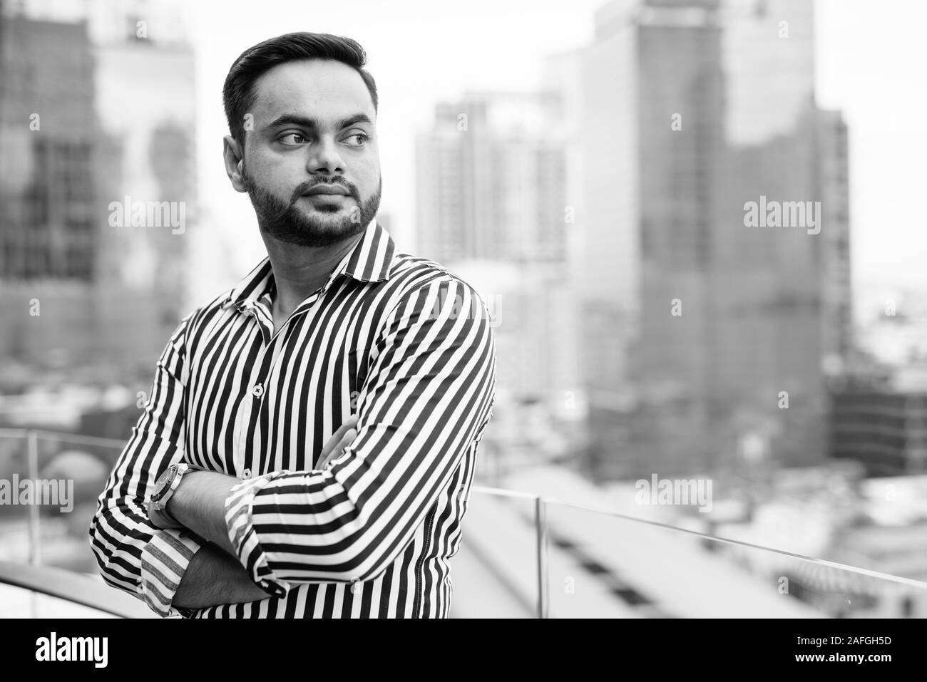 Indian businessman back view Black and White Stock Photos & Images - Alamy