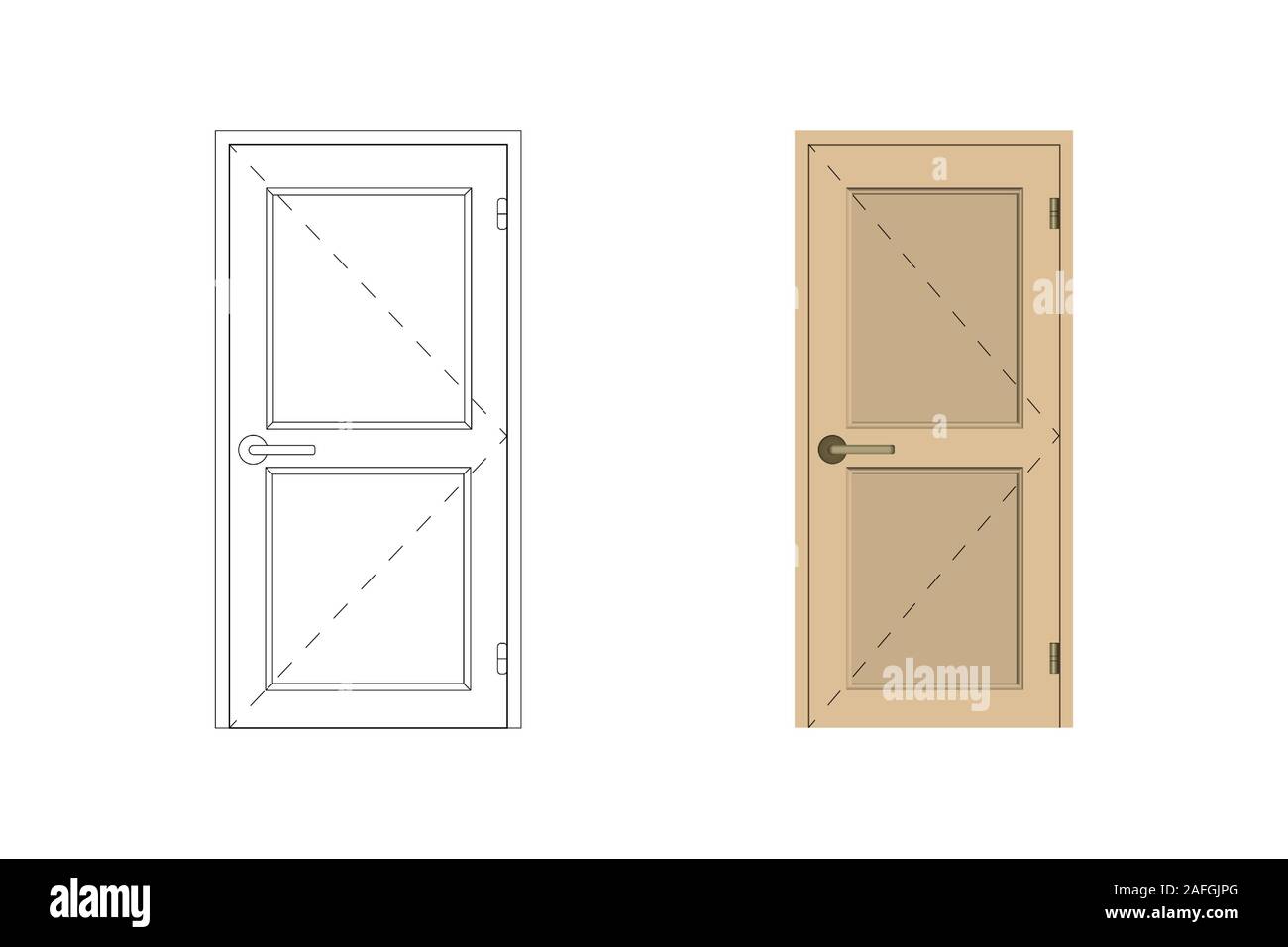 Door blueprint and realistic. Design interior. Vector illustration Stock Vector Image & Art Alamy
