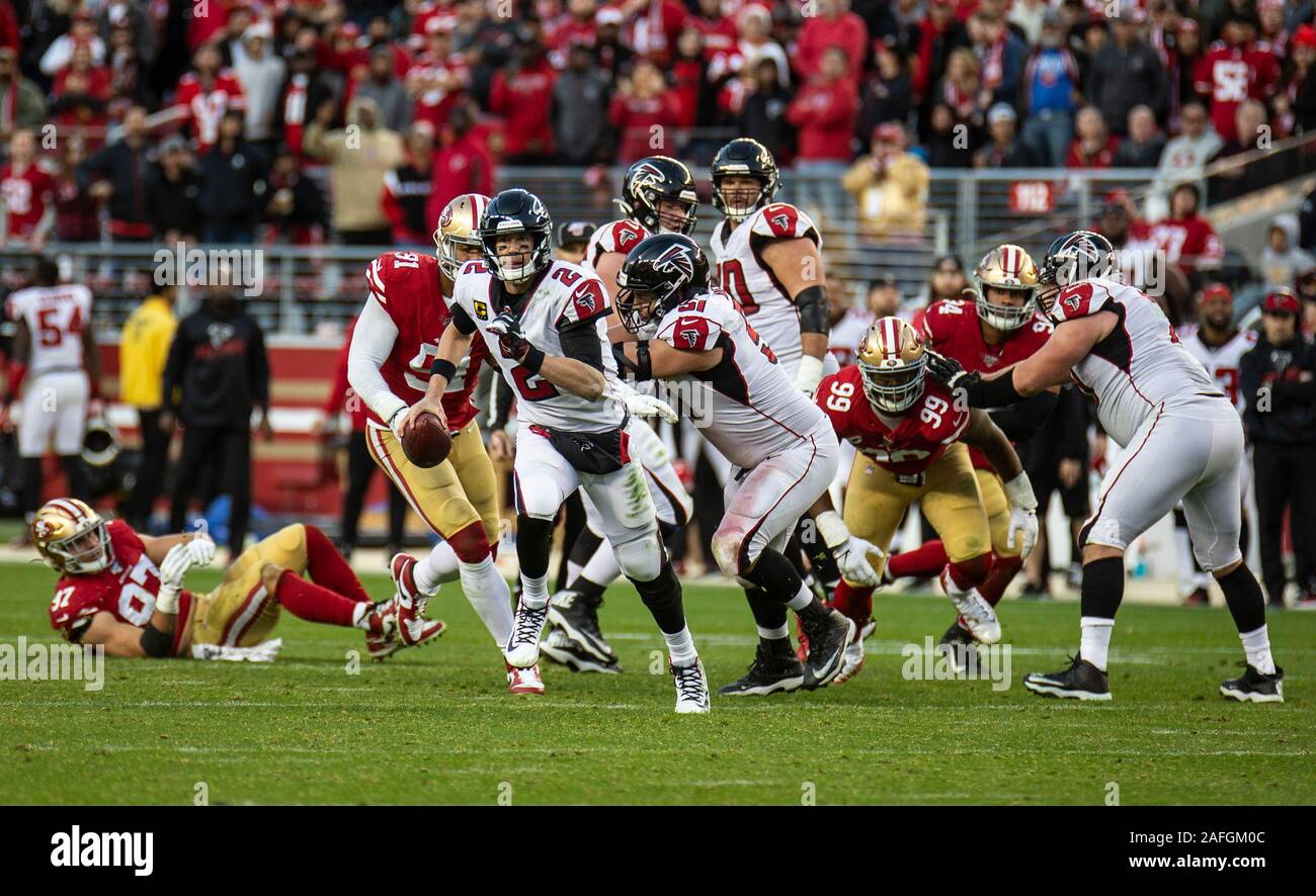 Dec 15 2019 Santa Clara, CA U.S.A Atlanta Falcons quarterback Matt Ryan (2) runs with the ball during the NFL Football game between the Atlanta Falcons and the San Francisco 49ers 29-22 win at Levi Stadium San Francisco Calif. Thurman James/CSM Stock Photo