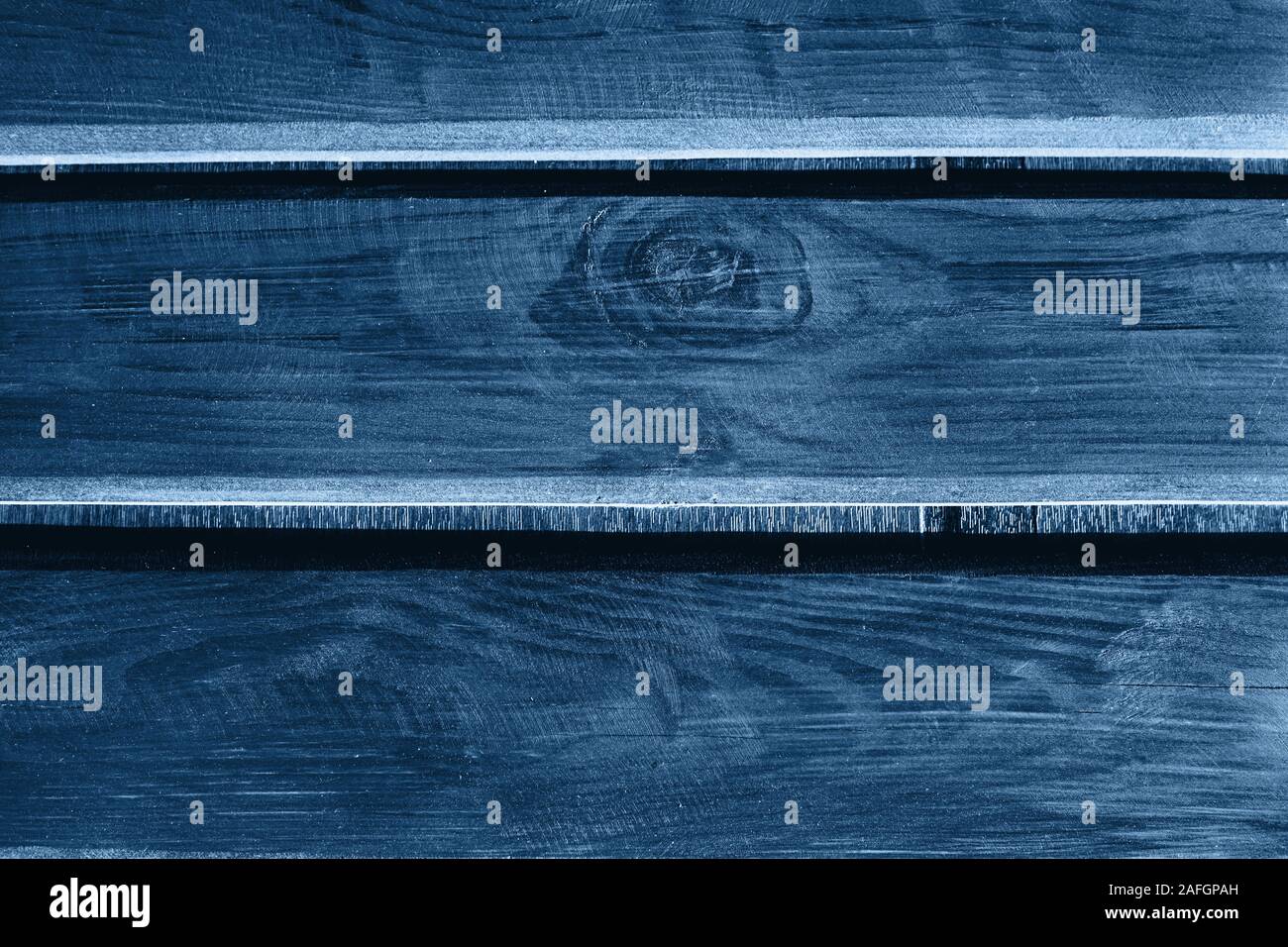 Wood texture. Background of classic blue wooden boards. Color of the year 2020. Stock Photo