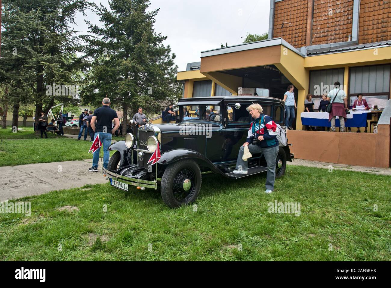 Ivanovo, Serbia, April 15, 2018. An old car model, an old timer exhibited at a traditional photo event. Stock Photo