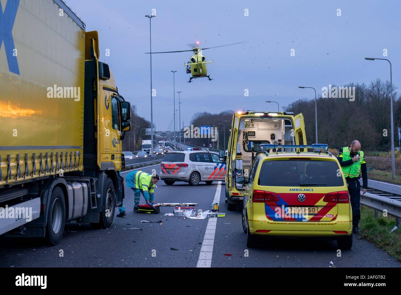 OOSTERHOUT Netherlands. 16th Dec 2019. dutchnews A27 closed