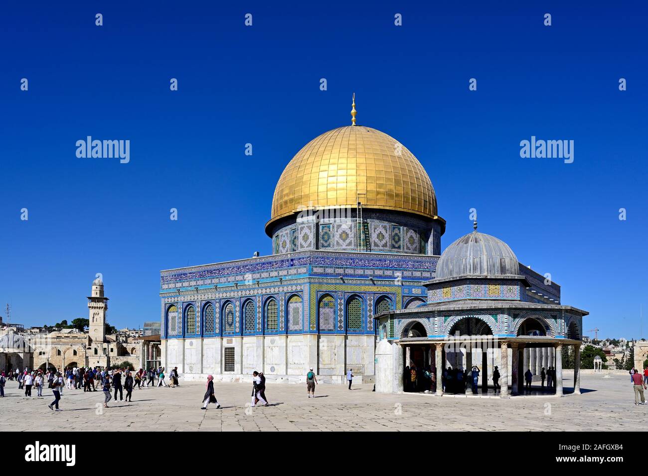 Jerusalem Israel. Dome of the rock mosque at Temple Mount Stock Photo