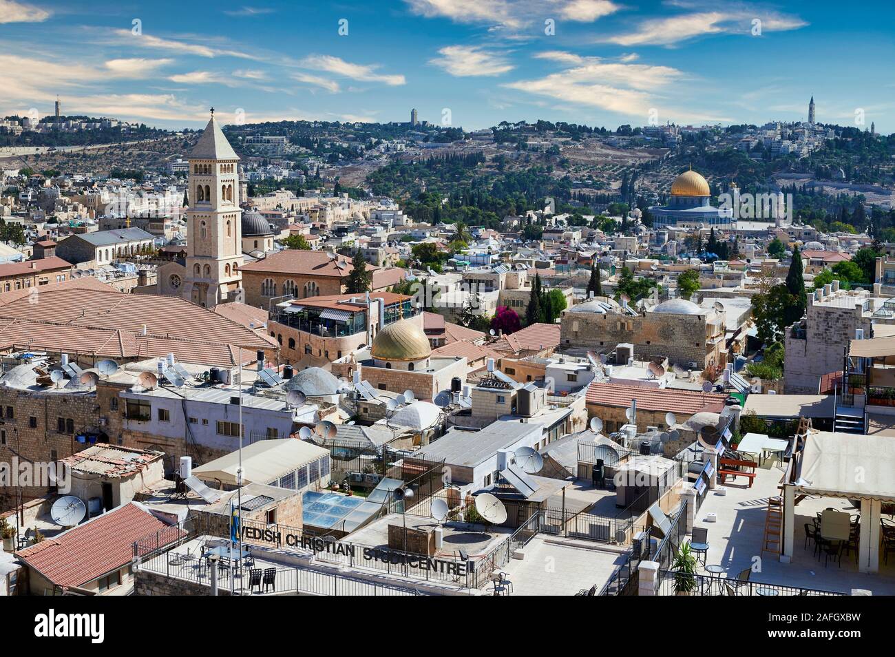 Jerusalem Israel. Scenic lookout on the old city Stock Photo