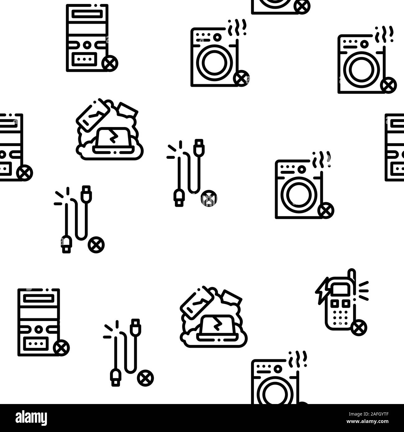 Electrical Waste Tools Seamless Pattern Vector Stock Vector