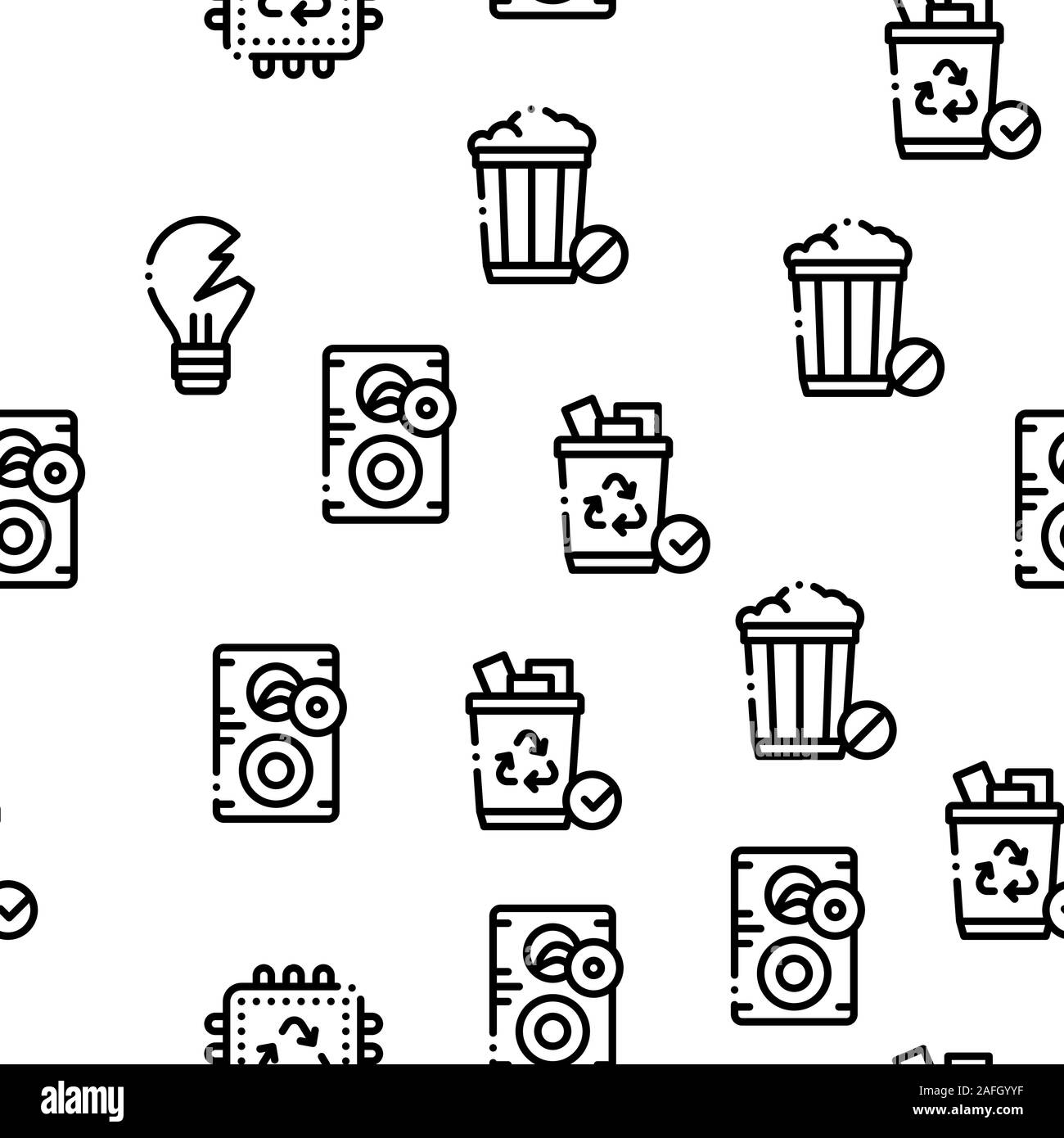 Electrical Waste Tools Seamless Pattern Vector Stock Vector