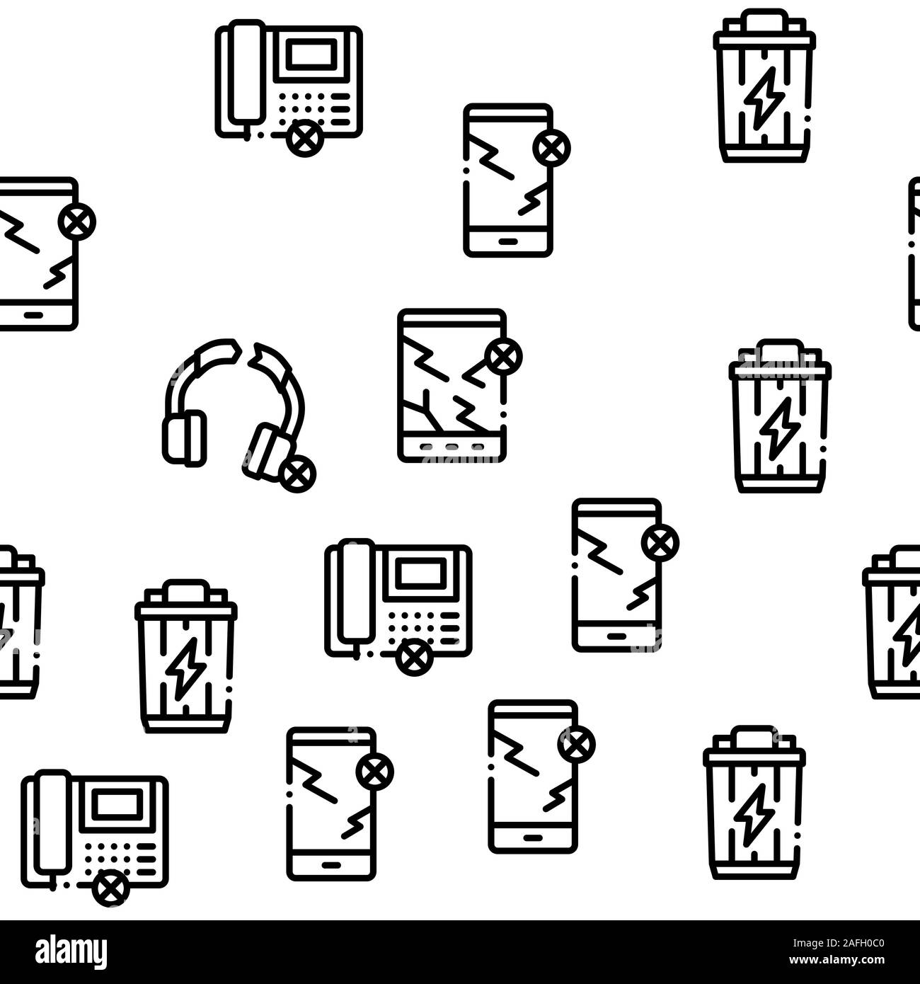 Electrical Waste Tools Seamless Pattern Vector Stock Vector