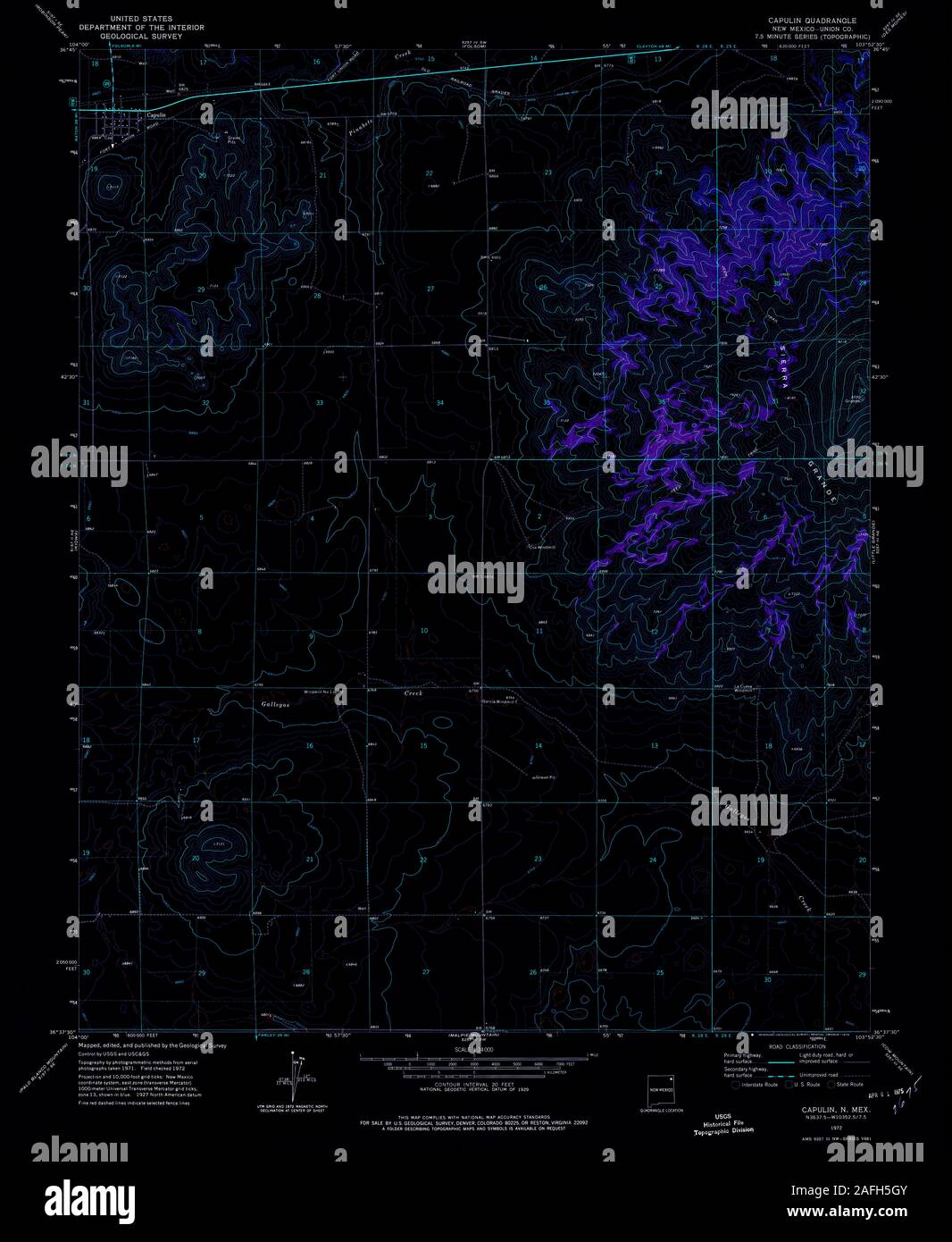 Capulin new mexico map hires stock photography and images Alamy