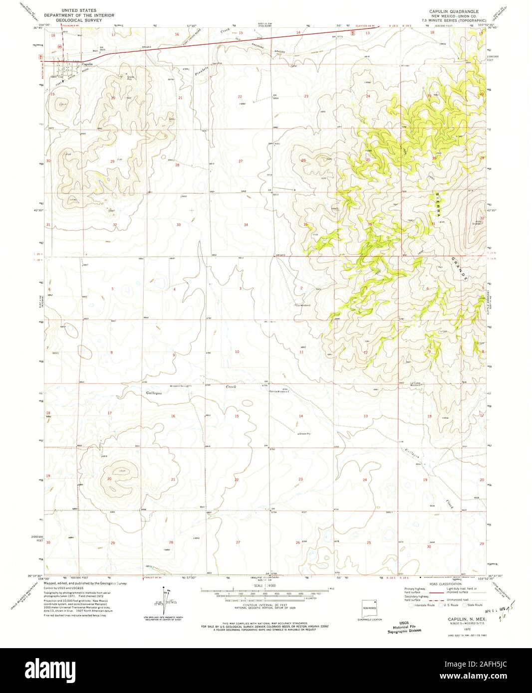 Capulin new mexico map hires stock photography and images Alamy