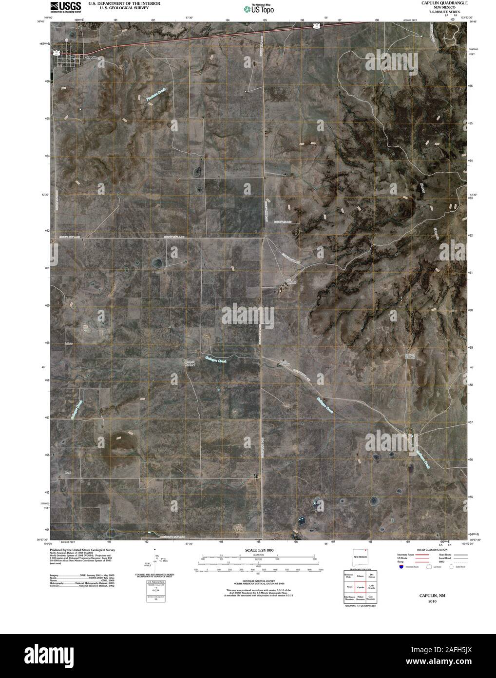 Map of capulin new mexico Cut Out Stock Images & Pictures Alamy
