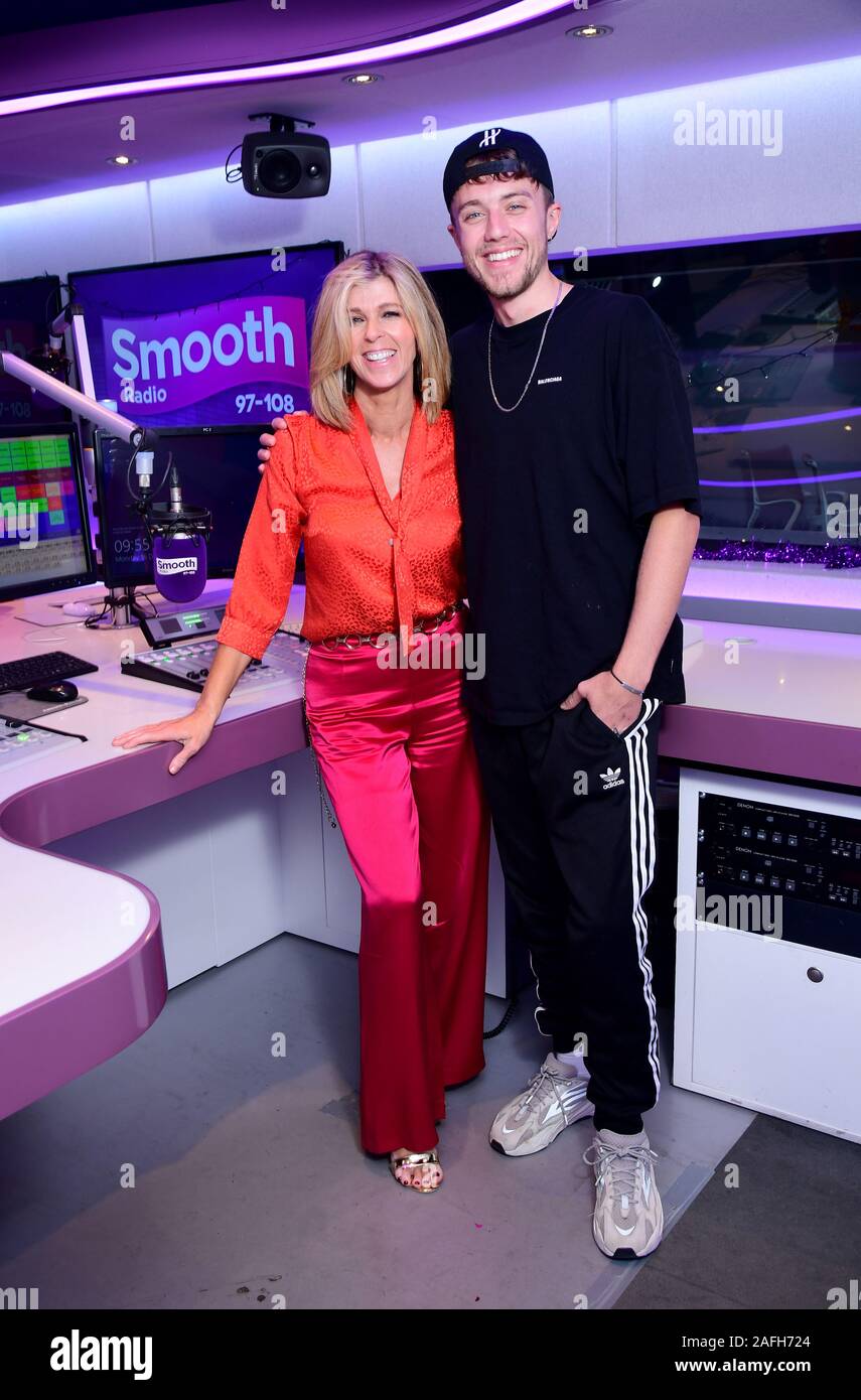 Kate Garraway with Roman Kemp as she returns to the Smooth Radio studio in  London to present her first national show since her time in the jungle on  I'm A Celebrity... Get