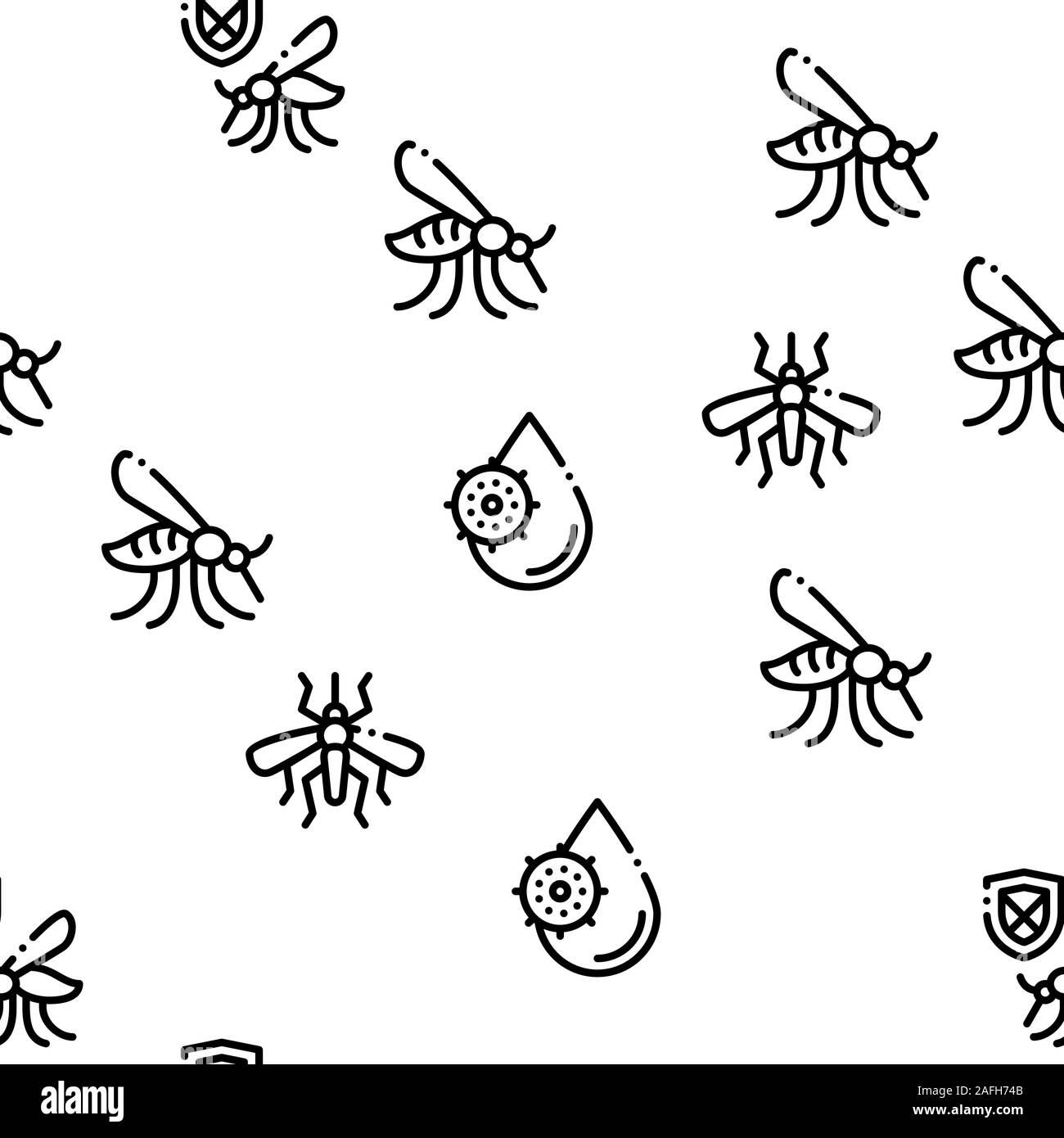 Malaria Illness Dengue Seamless Pattern Vector Stock Vector